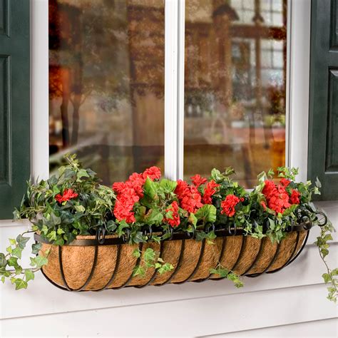 fancy metal scroll window boxes|Scroll Hayrack Window Box.